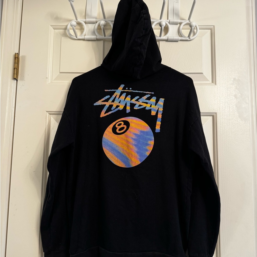 Stüssy 8-Ball Logo Hoodie - Black (Size Small)